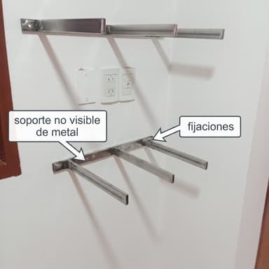 Soporte no visible de metal para estantes flotantes