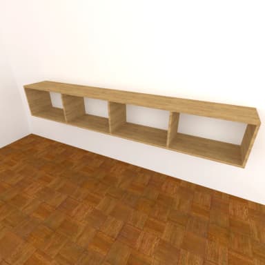 Mueble de TV bajo a piso con frente ranurado artesanal de autor