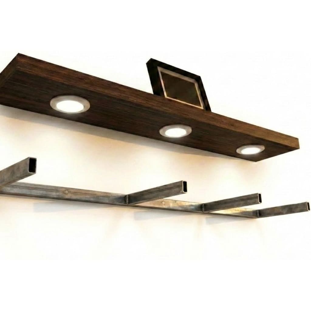 Estante flotante de 1,80 m con 3 luces LED y soportes invisibles
