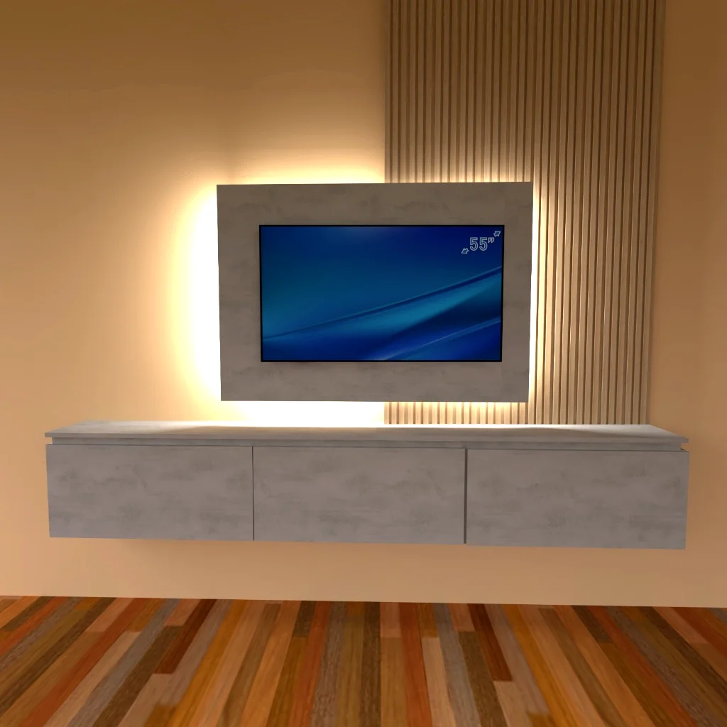 Rack TV flotante ranurado